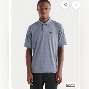 Roots Men's Heathered Blue Polo Shirt.